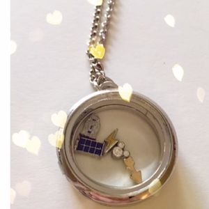 Nerdy Floating Charm Locket Necklace